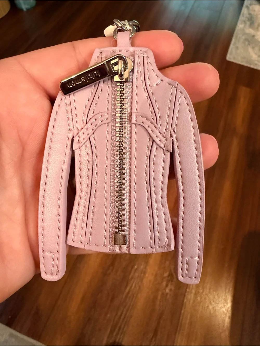 Lululemon pink Jacket Keychain Charm